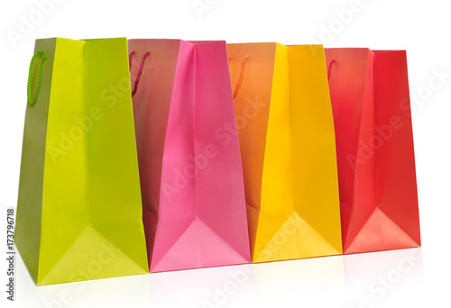 Multi-colored shopping bags