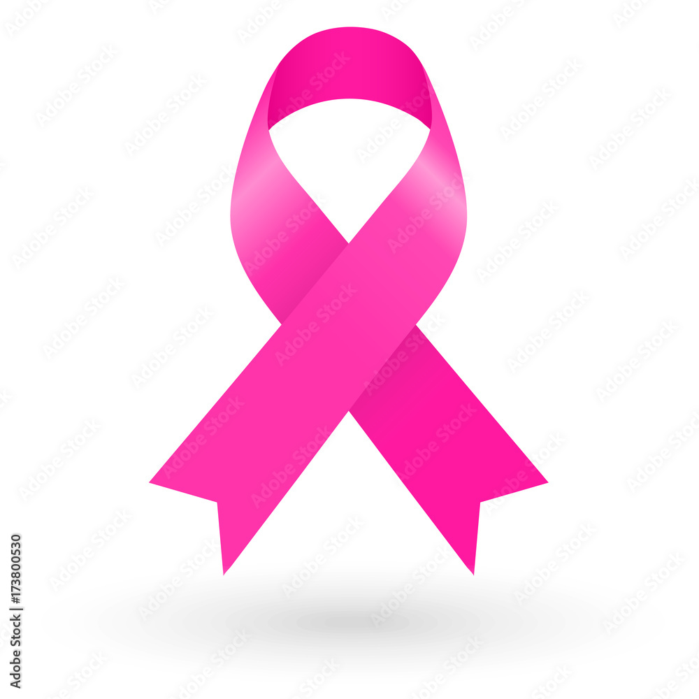 pink ribbon on white background. pink ribbon on white background.
