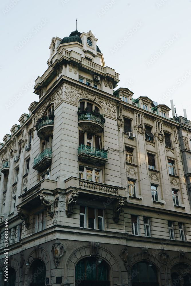 Historical buildings in Belgrade capital of Serbia.