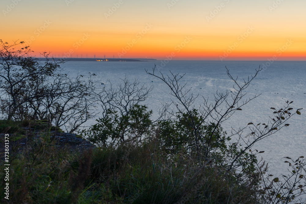 Beautiful sunset over Baltic sea