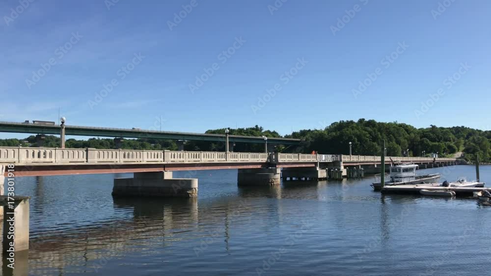 View of the footbridge over the Passagassawaukeag River in Belfast, Maine. View of the footbridge over the Passagassawaukeag River in Belfast, Maine.