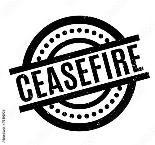 Ceasefire rubber stamp. Grunge design with dust scratches. Effects can be easily removed for a clean, crisp look. Color is easily changed.