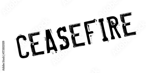 Ceasefire rubber stamp. Grunge design with dust scratches. Effects can be easily removed for a clean, crisp look. Color is easily changed.
