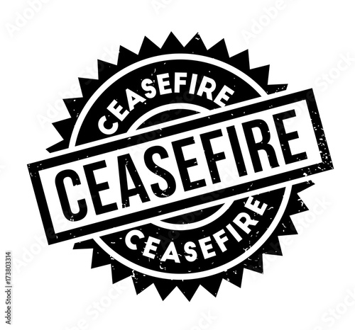 Ceasefire rubber stamp. Grunge design with dust scratches. Effects can be easily removed for a clean, crisp look. Color is easily changed.