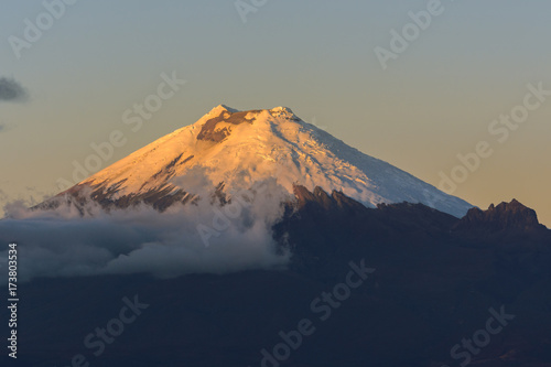 Cotopaxi volcano at sunset, Ecuador