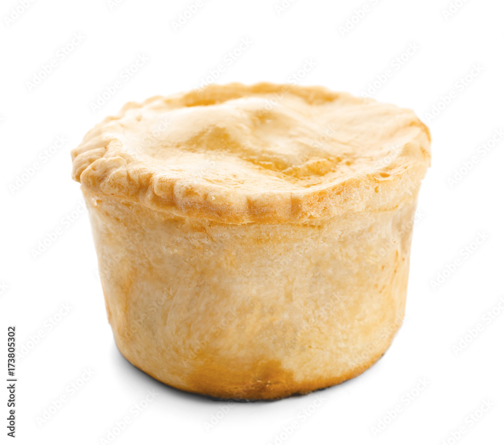 Meat mini pie, isolated on white