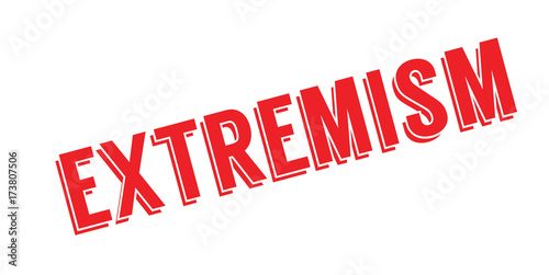 Extremism rubber stamp. Grunge design with dust scratches. Effects can be easily removed for a clean, crisp look. Color is easily changed.
