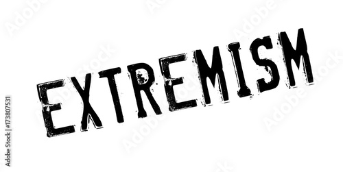 Extremism rubber stamp. Grunge design with dust scratches. Effects can be easily removed for a clean, crisp look. Color is easily changed.