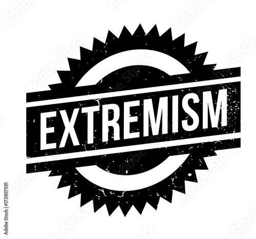 Extremism rubber stamp. Grunge design with dust scratches. Effects can be easily removed for a clean, crisp look. Color is easily changed.
