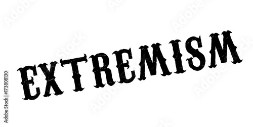 Extremism rubber stamp. Grunge design with dust scratches. Effects can be easily removed for a clean, crisp look. Color is easily changed.