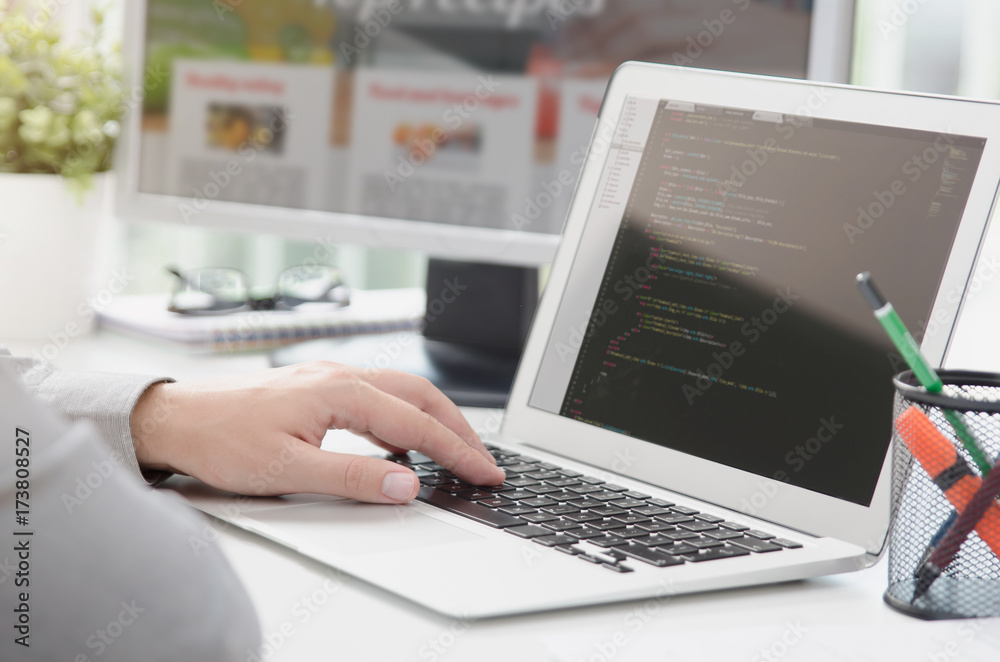 Web developer is working on new website. Web developer is working on new website.