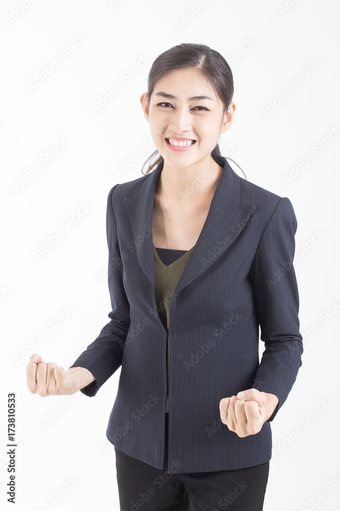 Asian Business Woman smiling, Woman stand and smile, isolated on white background, Woman working concept. Asian Business Woman smiling, Woman stand and smile, isolated on white background, Woman working concept.