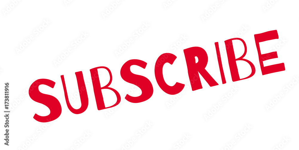 Subscribe rubber stamp. Grunge design with dust scratches. Effects can be easily removed for a clean, crisp look. Color is easily changed. Subscribe rubber stamp. Grunge design with dust scratches. Effects can be easily removed for a clean, crisp look. Color is easily changed.
