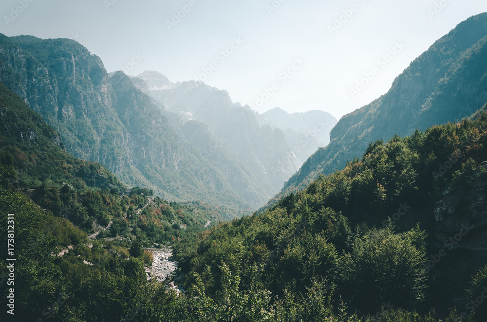The mountains of the Thethi Valley, Albania.