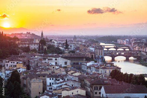 View of the Florence at sunset  Italy