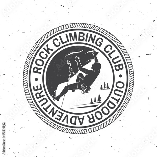 Vintage typography design with climber on the mountains.