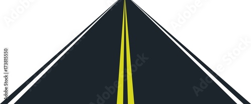 isolated road in perspective