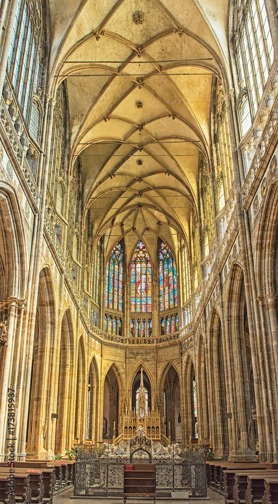 Interior of the famous Prague Cathedral 