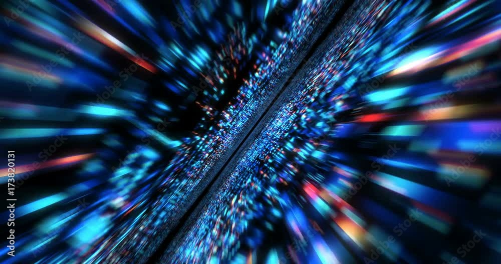 3D Futuristic abstract background. Motion graphic for abstract data center, server, internet, speed. Loop at 4K resolution.