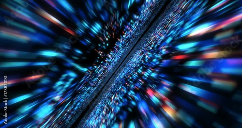 3D Futuristic abstract background. Motion graphic for abstract data center, server, internet, speed. Loop at 4K resolution.