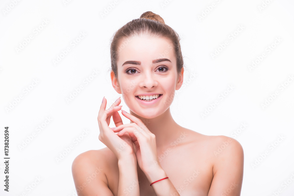 Young woman face portrait with healthy skin Young woman face portrait with healthy skin
