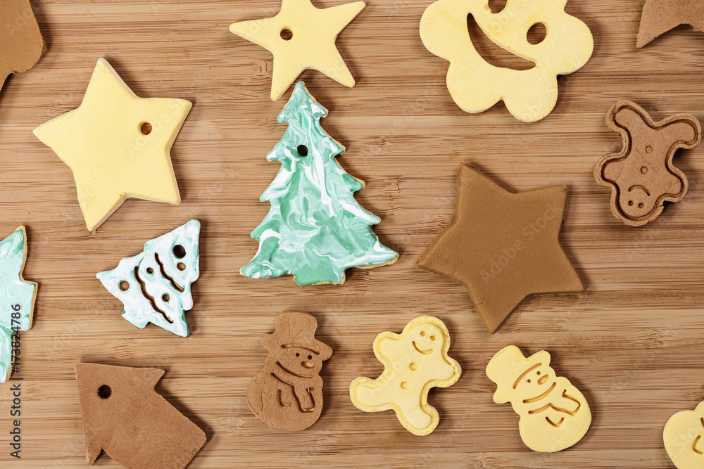 Gingerbread cookies on a wooden background Gingerbread cookies on a wooden background