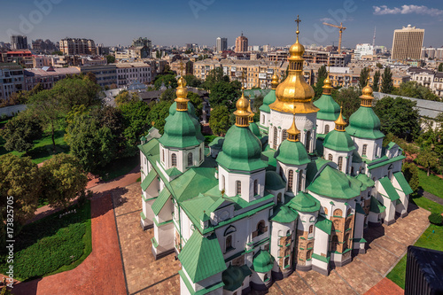 Arial view at Saint Sophia's Cathedral Kiev, Ukraine.