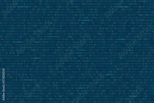 Abstract binary code background. Digital technology wallpaper. Cyber data, decryption and encryption