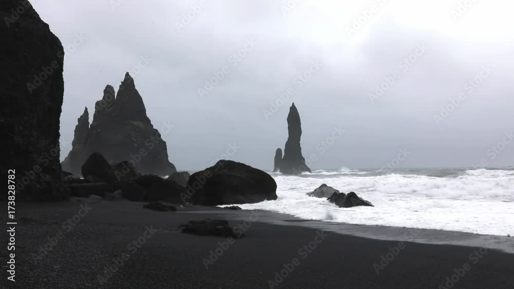 Stormy Weather at Reynisfjara Volcanic Beach