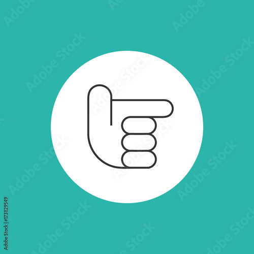 Hand, Zeigefinger - Icon, Symbol, Piktogramm, Bildmarke, Logo, grafisches Element - schwarz, Hintergrund/Rahmen, rund, mint, grün - Web, Druck - Vektor