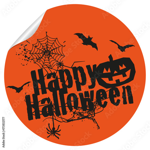 Happy Halloween - Button Etikett 