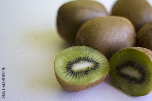 Kiwis on white background