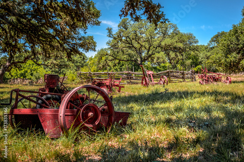 Old Farm Equipment.Elo Krueger Scenic Loop Blanco County, Texas