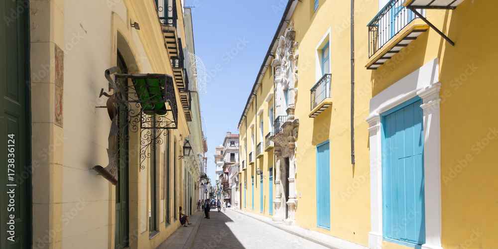 Typical old street in old Havana, Cuba