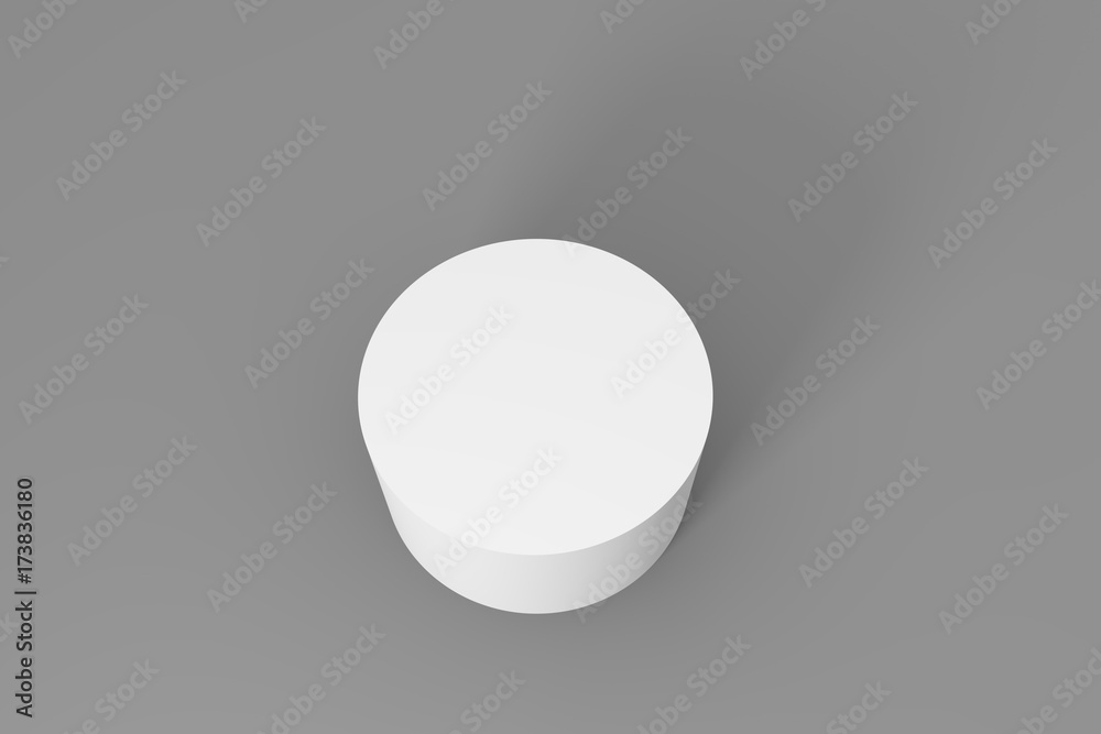 3d of white cylinder on a gray background 3d of white cylinder on a gray background