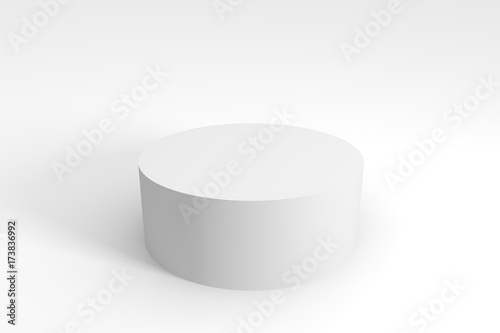 3d render of white cylinder isolated