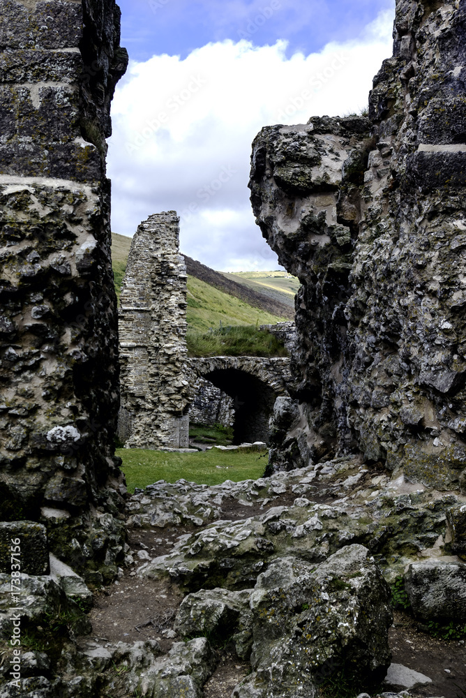 Remains of Corfe Castle / Wareham / United Kingdom