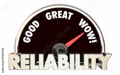 Photography Reliability Score Grade Rating Speedometer Level Reliable 3d Illustration