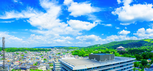 Fototapeta 奈良県の街並み 展望