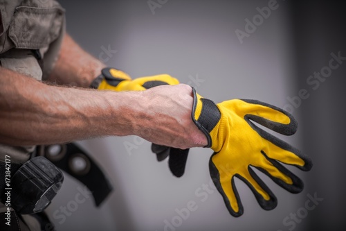 Wearing Safety Gloves photo