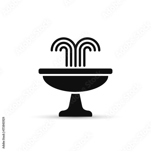 Fountain black icon. Vector isolated flat illustration