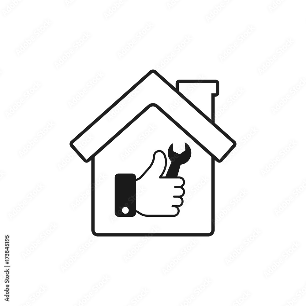 House repair icon. Vector isolated emblem or logo House repair icon. Vector isolated emblem or logo