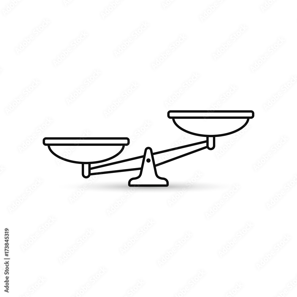 Scales line icon. Vector outline scale illustration
