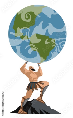 atlas titan holding the globe photo
