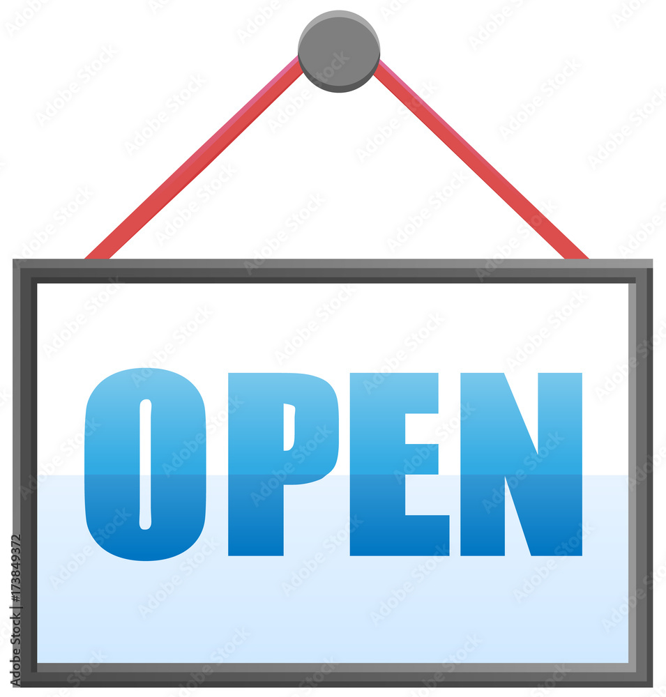 Open store notice with string vector image Open store notice with string vector image