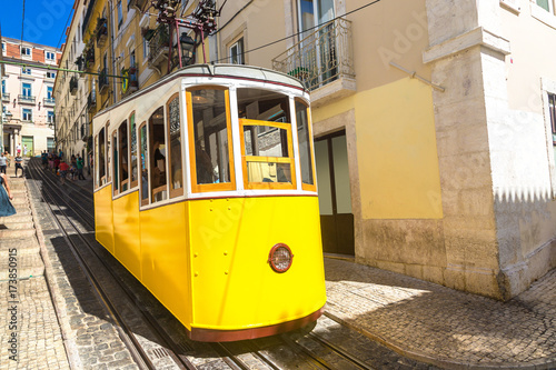 Funicular in the city center of Lisbon