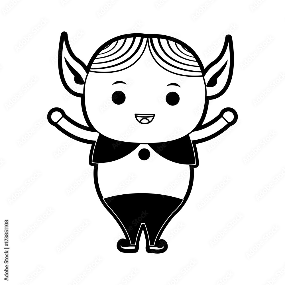 elf christmas related icon image vector illustration design black and white elf christmas related icon image vector illustration design black and white