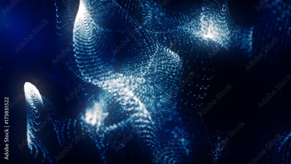 defocused particle form abstract animated dark background