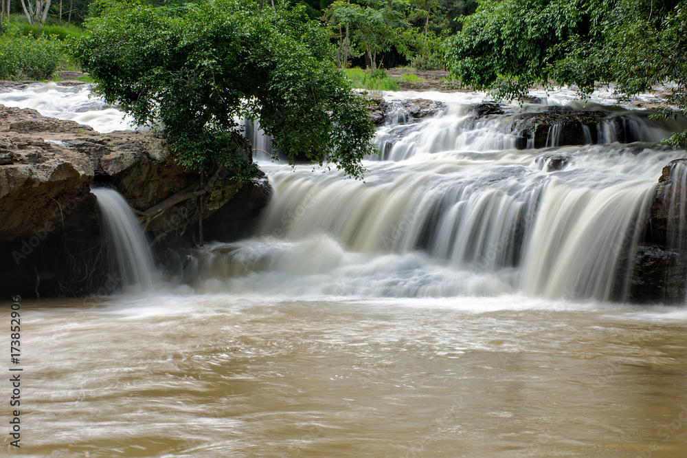 Tritong waterfall at Chaiphum Thailand when mud color. Tritong waterfall at Chaiphum Thailand when mud color.