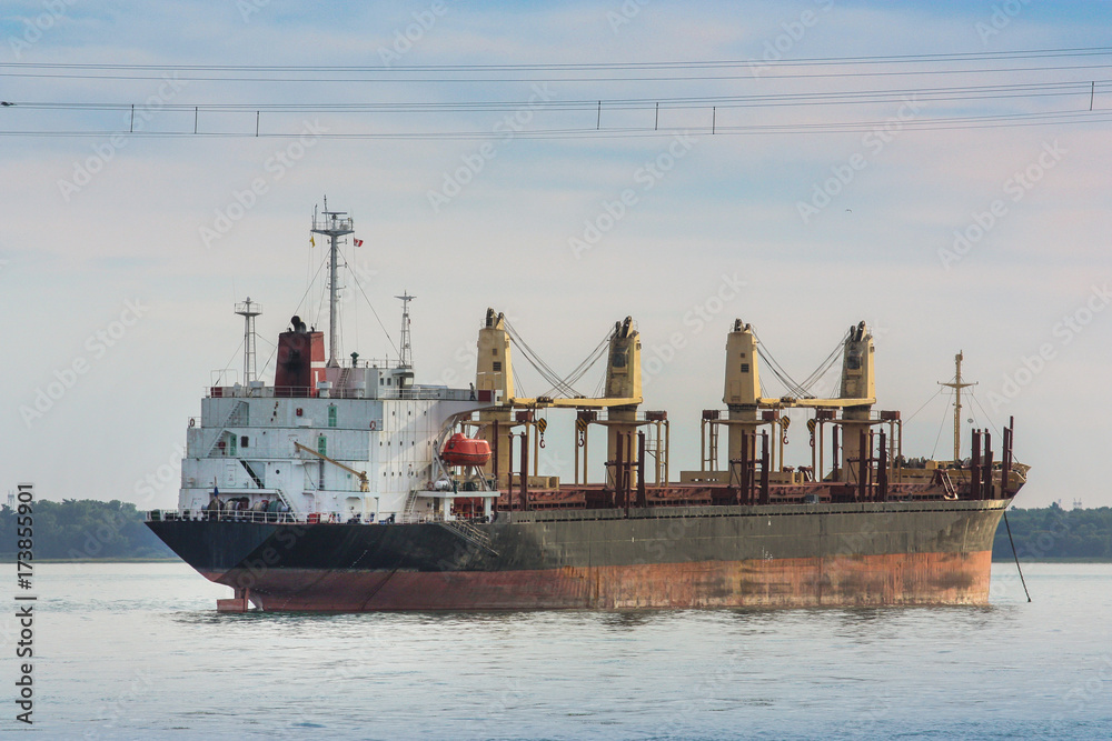 cargo ship on Saint Lawrence River